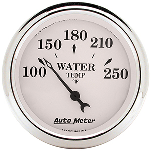 AutoMeter 1638 Old Tyme White 2-1/16" Air-Core Water Temperature Gauge, 100-250 F Electric