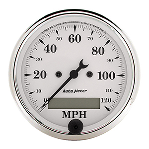 AutoMeter 1688 Old Tyme White 3-1/8" Air-Core Speedometer Gauge, 0-120 MPH Electric