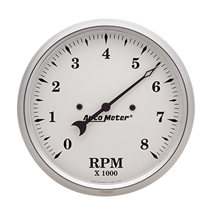AutoMeter 1699 Old Tyme White 5" Air-Core In-Dash Tachometer Gauge, 0-8,000  RPM Electric