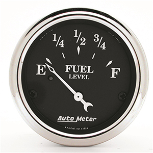 AutoMeter 1715 Old Tyme Black 2-1/16" Air-Core Fuel Level Gauge, 0-90 Ohms Electric