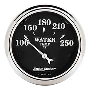AutoMeter 1737 Old Tyme Black 2-1/16" Air-Core Water Temperature Gauge, 100-250 F Electric