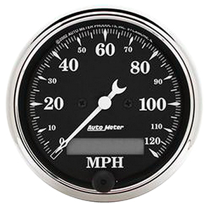 AutoMeter 1787 Old Tyme Black 3-1/8" Air-Core Speedometer, 0-120 MPH Electric