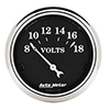 AutoMeter 1791 Old Tyme Black 2-1/16" Air-Core Voltmeter Gauge, 8-18V Electric