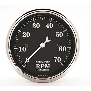 AutoMeter 1798 Old Tyme Black 3-1/8" Air-Core In-Dash Tachometer Gauge, 0-7,000  RPM Electric