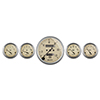 AutoMeter 1808 Antique Beige 3-1/8" & 2-1/16" 5pc Gauge Kit, Mechanical Speedometer Mechanical