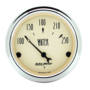 AutoMeter 1837 Antique Beige 2-1/16" Water Temperature Gauge, 100-250 f Electrical