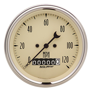 AutoMeter 1879 Antique Beige 3-3/8" Air-Core Speedometer Gauge, 0-120 MPH Electrical