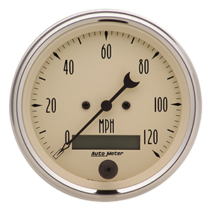 AutoMeter 1880 Antique Beige 3-3/8" Air-Core Speedometer Gauge, 0-120 MPH Electrical
