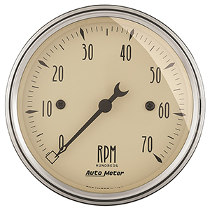 AutoMeter 1898 Antique Beige 3-1/8" Air-Core In-Dash Tachometer Gauge, 0-7,000  RPM Electrical