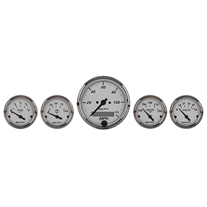 AutoMeter 1902 American Platinum 3-1/8" & 2-1/16" Speedometer 5pc Gauge Kit Electrical