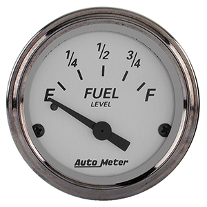 AutoMeter 1904 American Platinum 2-1/16" Fuel Level Gauge, 0-90 Ohms, GM, Silver Electrical