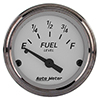 AutoMeter 1904 American Platinum 2-1/16" Fuel Level Gauge, 0-90 Ohms, GM, Silver Electrical