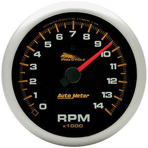 AutoMeter 19231 Pro-Cycle 3-3/4" Air-Core Tachometer Gauge, 0-14,000  RPM