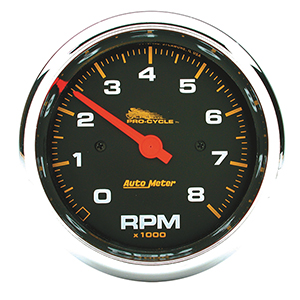 AutoMeter 19300 Pro-Cycle 3-3/4" Air-Core Tachometer Gauge, 0-8,000  RPM, Black