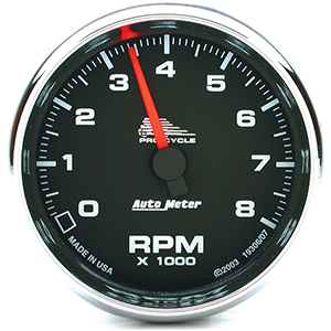 AutoMeter 19306 Pro-Cycle 2-5/8" Air-Core Tachometer Gauge, 0-8,000  RPM, Black