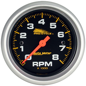 AutoMeter 19324 Pro-Cycle 2-5/8" Air-Core Tachometer Gauge, 0-8,000  RPM, Black