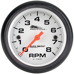 AutoMeter 19325 Pro-Cycle 2-5/8" Air-Core Tachometer Gauge, 0-8,000  RPM, White