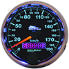 AutoMeter 19340-M Pro-Cycle 2-5/8" Air-Core Electric Speedometer, 0-190 KPH, Black