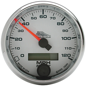 AutoMeter 19341 Pro-Cycle 2-5/8" Air-Core Electric Speedometer, 0-120 MPH, White