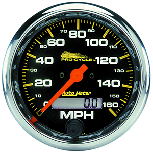AutoMeter 19354 Pro-Cycle 3-3/4" Air-Core Electric Speedometer, 0-160 MPH, Black