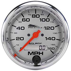 AutoMeter 19356 Pro-Cycle 3-3/4" Air-Core Electric Speedometer, 0-160 MPH, Silver