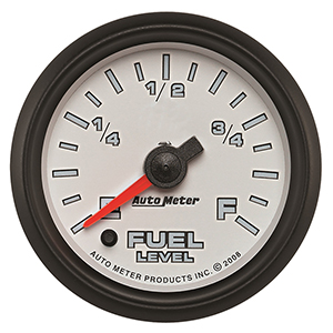 AutoMeter 19509 Pro-Cycle 2-1/16" Digital Stepper Motor Fuel Level Gauge, Programmable 0-280 Ohms, White