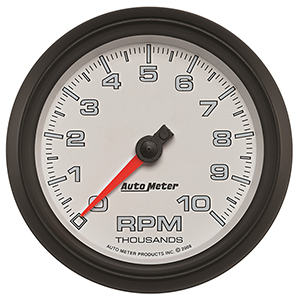 AutoMeter 19598 Pro-Cycle 3-3/8" Air-Core Tachometer Gauge, 0-10,000  RPM, White