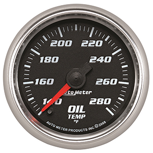 AutoMeter 19640 Pro-Cycle 2-1/16" Digital Stepper Motor Oil Temperature Gauge, 140-280 F, Black