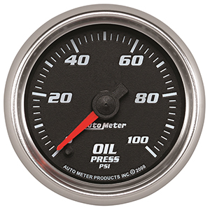 AutoMeter 19652 Pro-Cycle 2-1/16" Digital Stepper Motor Oil Pressure Gauge, 0-100 PSI, Black