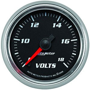 AutoMeter 19692 Pro-Cycle 2-1/16" Digital Stepper Motor Voltmeter Gauge, 8-18V, Black