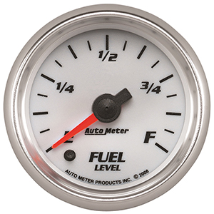AutoMeter 19709 Pro-Cycle 2-1/16" Digital Stepper Motor Fuel Level Gauge, Programmable 0-280 Ohms, White