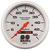 AutoMeter Gauge, Speedometer, 5", 50mph, GPS, Marine White
