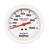 AutoMeter Gauge, Speedometer, 3 3/8", 100mph, Mechanical, Marine White