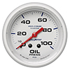 AutoMeter Gauge, Oil Pressure, 2 5/8", 100psi, Mechanical, Marine White