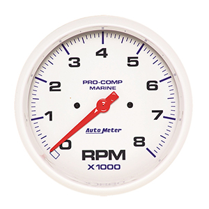 AutoMeter Gauge, Tachometer, 5", 8k  RPM, Marine White