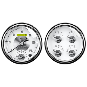 AutoMeter 2008 Prestige Pearl 5" Air-Core Quad & Tachometer/Speedometer 2pc. Gauge Kit, 240-33 Ohms Electric