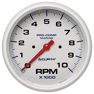 AutoMeter Gauge, Tachometer, 5", 10k  RPM, Marine White