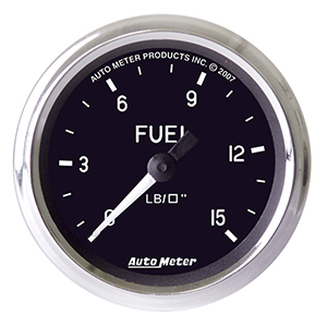 AutoMeter 201010 Cobra Mechanical 2-1/16" Fuel Pressure Gauge, 0-15 PSI