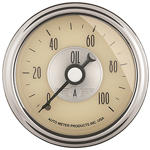AutoMeter 2021 Prestige Antique Ivory 2-1/16" Oil Pressure Gauge, 0-100 PSI Mechanical