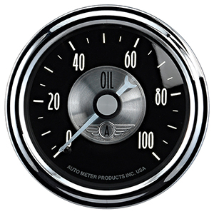AutoMeter 2022 Prestige Black Diamond 2-1/16" Oil Pressure Gauge, 0-100 PSI Mechanical