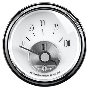 AutoMeter 2026 Prestige Pearl 2-1/16" Air-Core Electric Oil Pressure Gauge, 0-100 PSI Electric