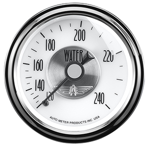AutoMeter 2031 Prestige Pearl 2-1/16" Water Temperature Gauge, 120-240 F Mechanical