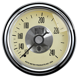 AutoMeter 2032 Prestige Antique Ivory 2-1/16" Water Temperature Gauge, 120-240 F Mechanical