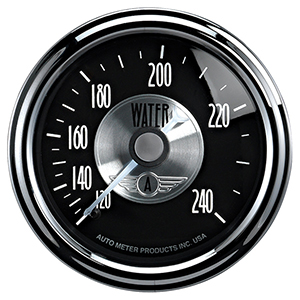 AutoMeter 2033 Prestige Black Diamond 2-1/16" Air-Core Water Temperature Gauge, 120-240 F Mechanical