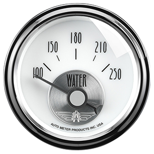 AutoMeter 2039 Prestige Pearl 2-1/16" Air-Core Water Temperature Gauge, 100-250 F Electric