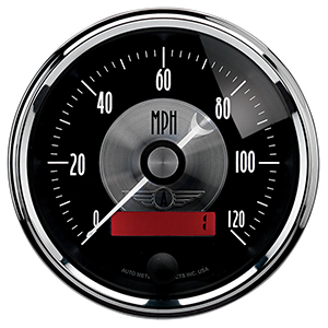 AutoMeter 2086 Prestige Black Diamond 3-3/8" Air-Core Speedometer Gauge, 0-120 MPH Electric