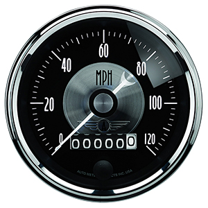 AutoMeter 2088 Prestige Black Diamond 3-3/8" Air-Core Speedometer Gauge, 0-120 MPH Electric