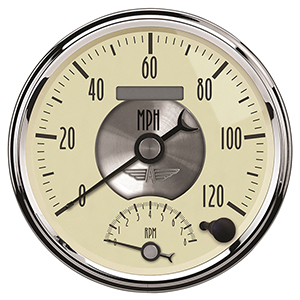 AutoMeter 2090 Prestige Antique Ivory 5" Air-Core Tachometer/Speedometer Gauge, 8,000  RPM / 120 MPH Electric