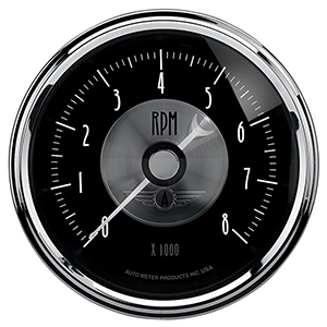 AutoMeter 2096 Prestige Black Diamond 3-3/8" Air-Core In-Dash Tachometer Gauge, 0-8,000  RPM Electric