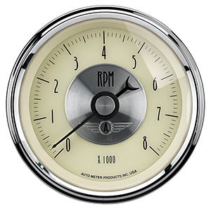 AutoMeter 2097 Prestige Antique Ivory 3-3/8" Air-Core In-Dash Tachometer Gauge, 0-8,000  RPM Electric